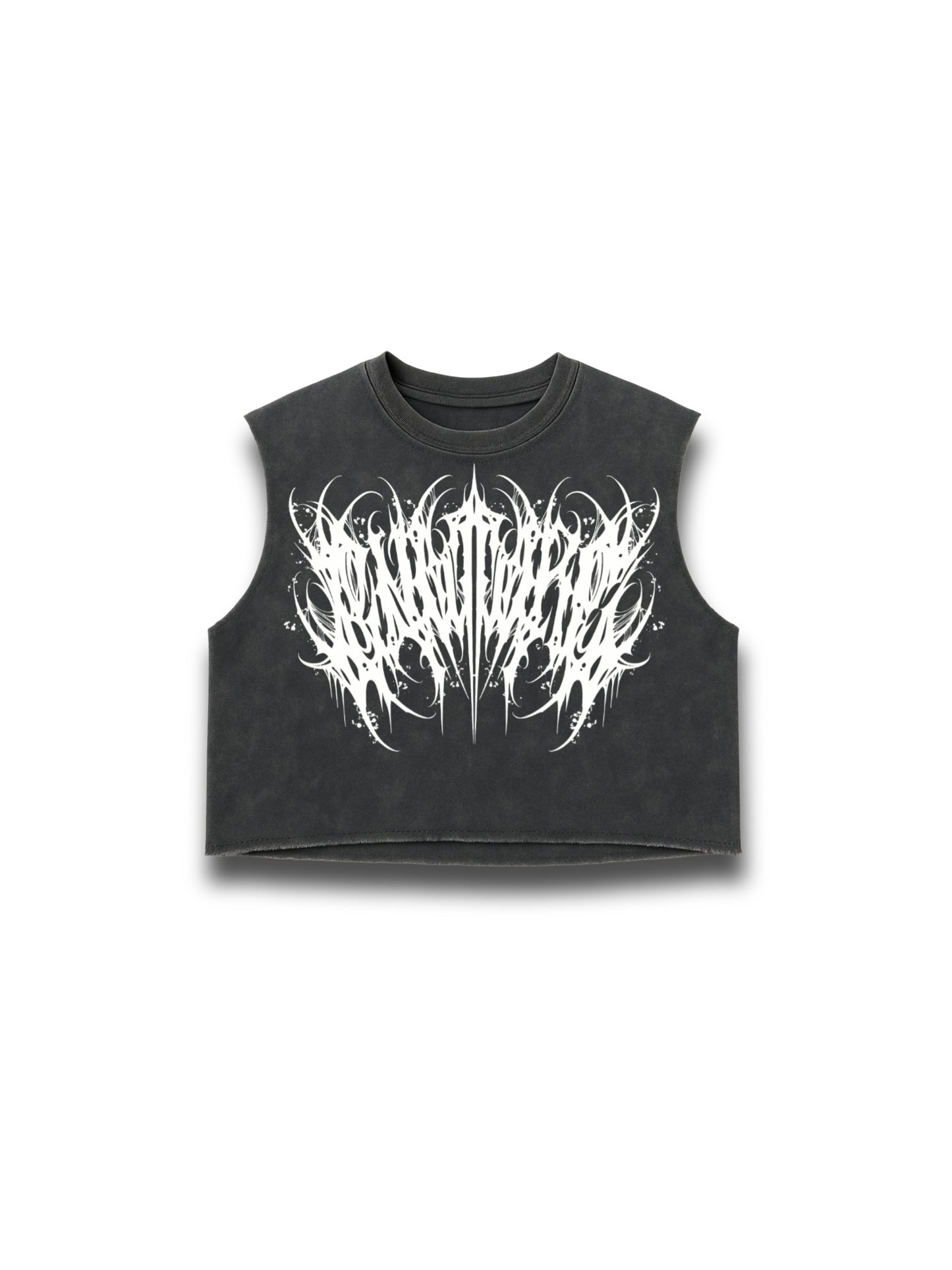 CULTUR3 Sleeveless Cropped Cut-Off Acid Tee