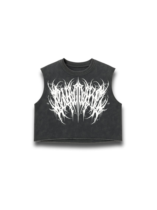 CULTUR3 Sleeveless Cropped Cut-Off Acid Tee
