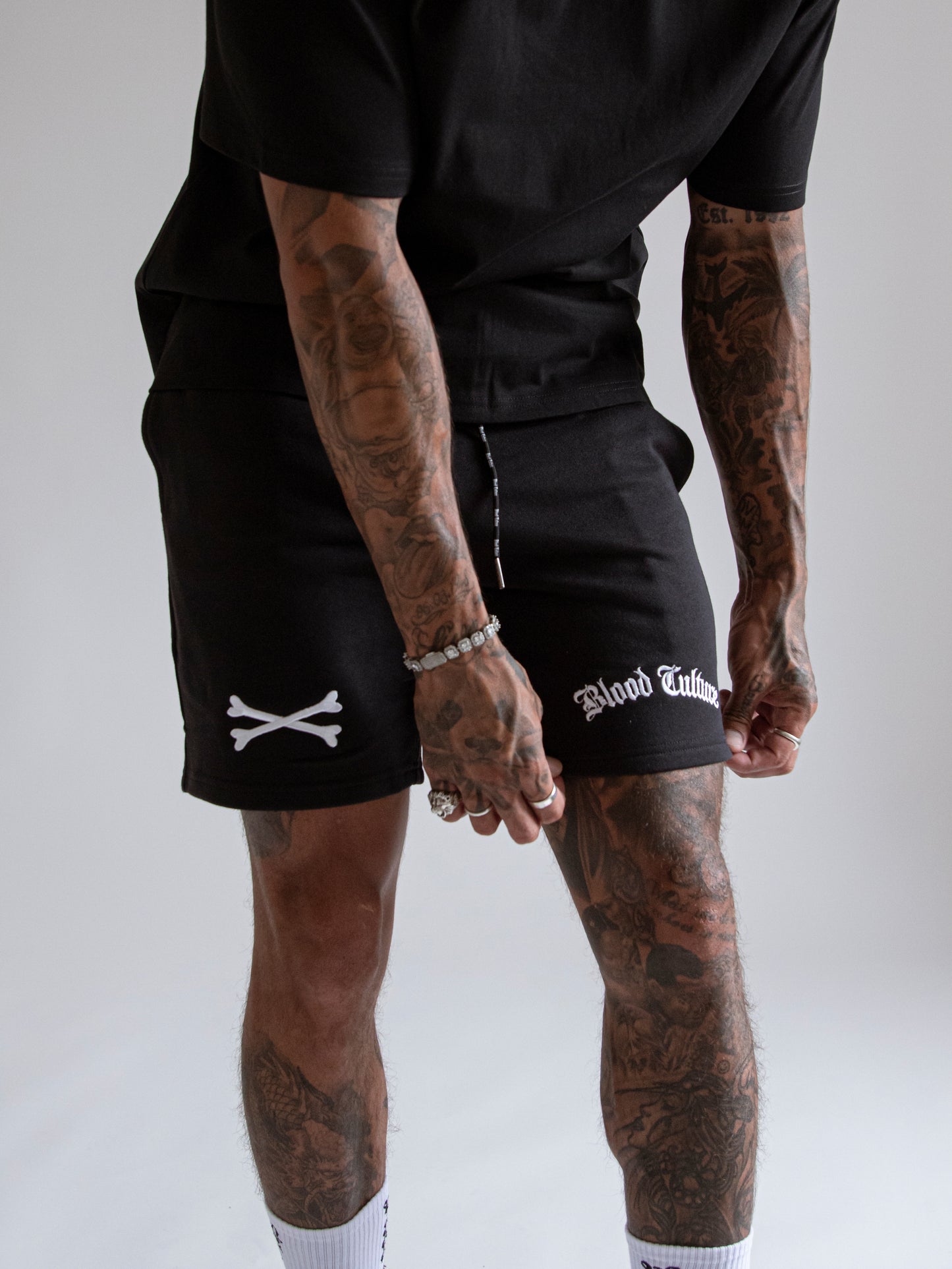 Black Outlaw Crossbone Shorts